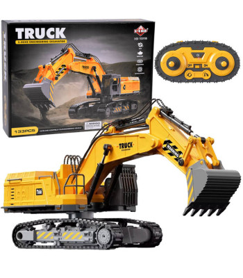 Konstruktoriaus Rinkinys: Ekskavatorius su 133 Dalimis ir Nuotolinio Valdymo Pultu