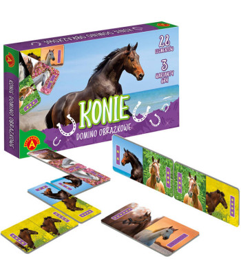 Alexnader Domino paveikslėlių žaidimas Koniai - 3 žaidimo variantai GR0701