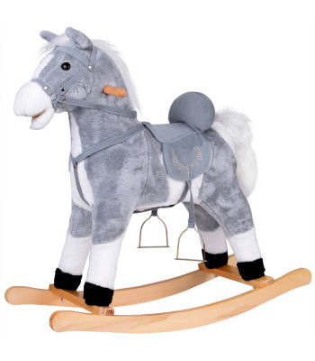 Didelis pilkas arkliukas su judančia uodega ir nasru