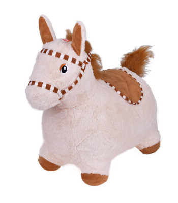 Pliušinis pripučiamas šokinėjantis arkliukas vaikams su pompa