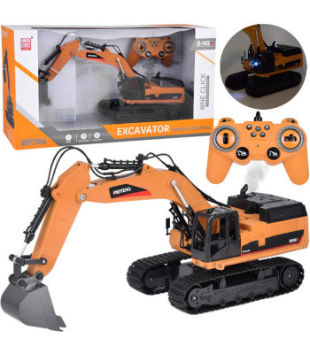 Koparka su Gąsienicomis, Dūmo Efektu, Garsu, LED Šviesa ir Nuotolinio Valdymo Pultu RC0698