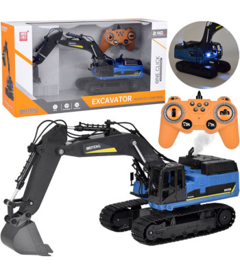 Nuotolinio valdymo ekskavatorius su LED šviesomis ir dūmų efektu