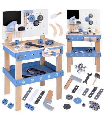 Didelis medinis dirbtuvės rinkinys su įrankiais vaikams