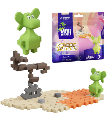 Marioinex Rinkinys: Drakonas Diplodokas ir Dykuma, Mini vaflinis figūrėlis, 25 elementai