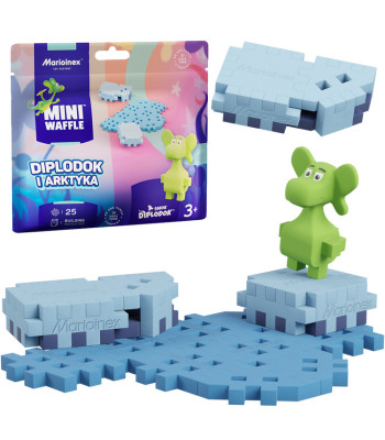 Marioinex Smok Diplodok ir Arktyka Mini vafliai 25 detalių + figūrėlė