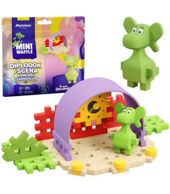 Marioinex Konstruktoriai Smokas Diplodokas ir Scena 25 dalių figūra Mini vaflis