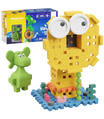 Marioinex Diplodok ir Jūrinė Undinė kaladėlės 60 vnt Mini Wafle figūrėlė