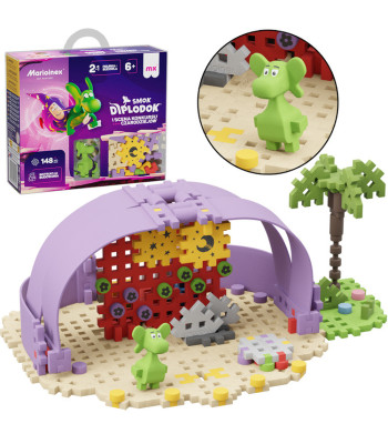 Marioinex Smok Diplodok ir Scena Mini Wafle Konstruktoriai 148 vnt. + Figūrėlė ZA5502