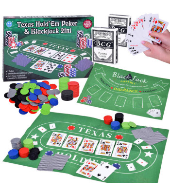 Žaidimų rinkinys kortų žaidimams Pokeris ir Blackjack