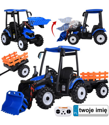 Elektrinis traktorius vaikams su priekaba ir kaušu PA0320