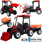 Didelis elektrinis traktorius su priekaba ir kaušu vaikams