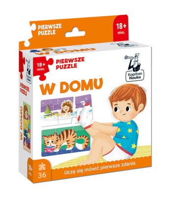 Kapitanas Mokslas Pirmieji Edukaciniai Dėlionės Namuose 36 dalys + Knygelė KS1021