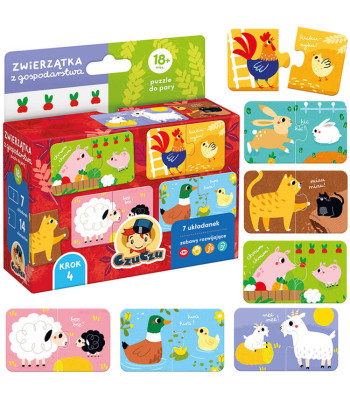 CzuCzu Gyvūnėliai iš ūkio Dėlionė vaikams 18m+ 7 porų ZA5553