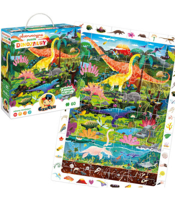 CzuCzu Stebėjimo dėlionė Dinozaurai 60 dalių edukacinis plakatas