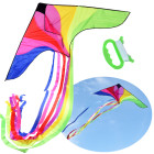 Didelis lengvas aitvaras su spalvotomis juostelėmis 190x100 cm