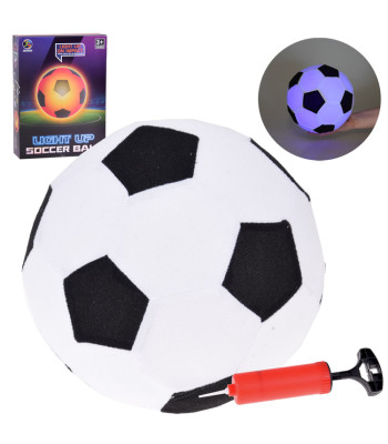 Šviečiantis minkštas futbolo kamuolys