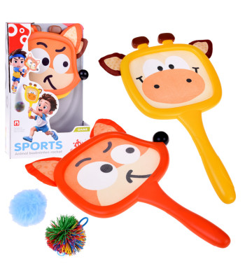 Spalvingos raketės gyvūnų formos +2 kamuoliukai vaikams