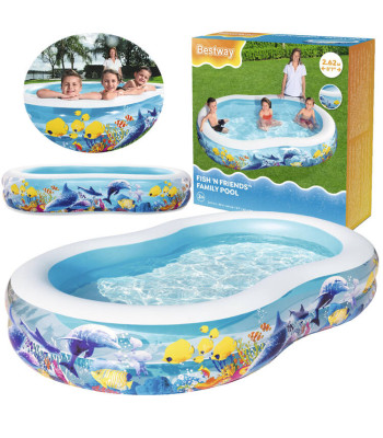 Bestway Pripučiama Žuvis'n Draugai Baseinas 262 x 157 x 46 cm