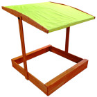Medinė smėlio dėžė 120x120 cm su stogu, uždengiama SP0838