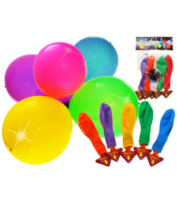 Spalvotų LED balionų rinkinys 5 vnt. 30 cm