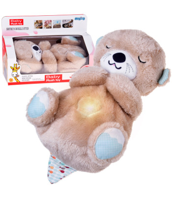 Kvėpuojanti pliušinė ūdra su lopšinėmis ir naktine lempa