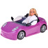 Fioletinis sportinis automobilis klasikinėms lėlėms - kabrioletas dviem lėlėms