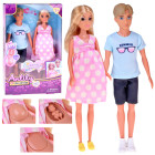 Lėlių rinkinys šeimai: tėvas, motina, nėščia lėlė ir kūdikis