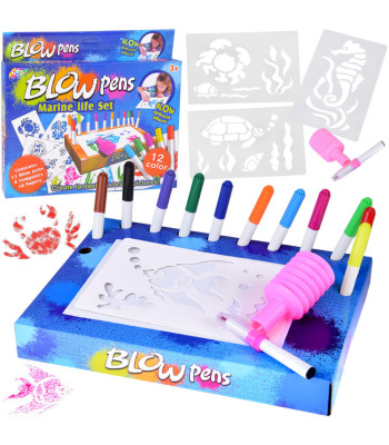 Kūrybinis rinkinys "Airbrush" - pompa, flomasteriai ir trafaretai ZA5710