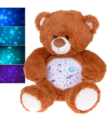 Plušinis meškiukas su žvaigždžių projektoriumi ir lopšinėmis