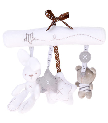 Žaismingas minkštas pakabinukas vežimėliui lovytėms žaislų rinkinys ZA5714