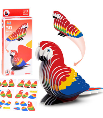 Spalvingas 3D dėlionės modelis – Papūga Ara