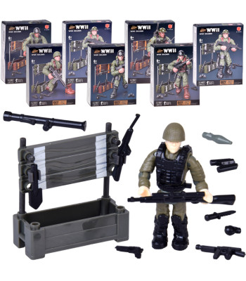Antrojo pasaulinio karo kareivio figūrėlė iš kaladėlių, 28 dalys