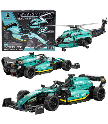 Techninių Konstruktorių Rinkinys 2-in-1 Formulė 1 ir Sraigtasparnis