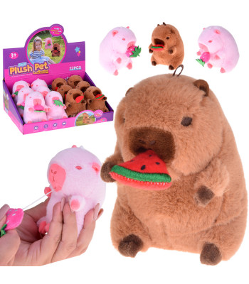 Miela kapibara pakabukas valganti arbūzą mini žaisliukas 10 cm