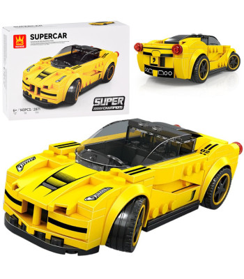 Konstruktoriaus rinkinys: Geltonas sportinis automobilis