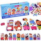 Edukacinis dėlionės traukinys su gyvūnais alfabetui mokytis