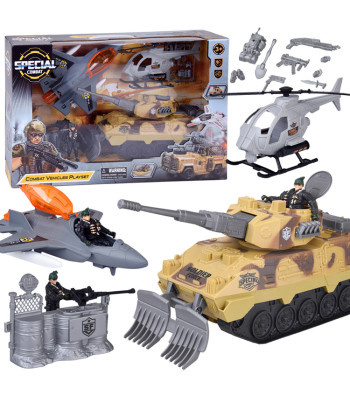 Didelis karinis rinkinys tankas naikintuvas sraigtasparnis + kareivis ZA5752