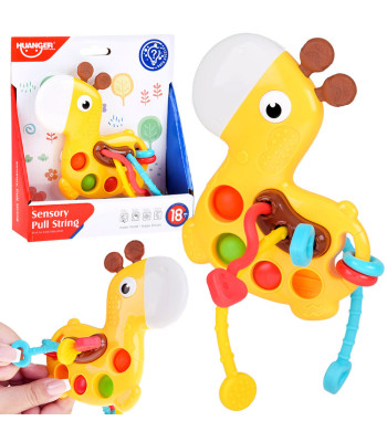Sensorinis žaislas 3in1 Žirafa - stumdymas traukimas pop it ZA5762