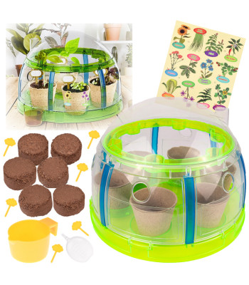 Mažojo Sodininko BIO Rinkinys: Šiltnamis, Sėklos, Vazonėliai Augalų Auginimui