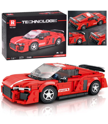 Techninės kaladėlės Raudonas sportinis automobilis