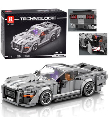 Techniniai blokai - Sportinis pilkas automobilis iš 60-ųjų