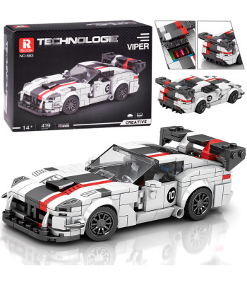 Techninės kaladėlės - Supersportinis automobilis Baltasis Viperis