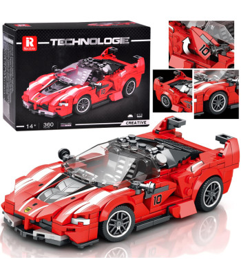 Techninės kaladėlės Raudonas sportinis kabrioletas 360 elementų