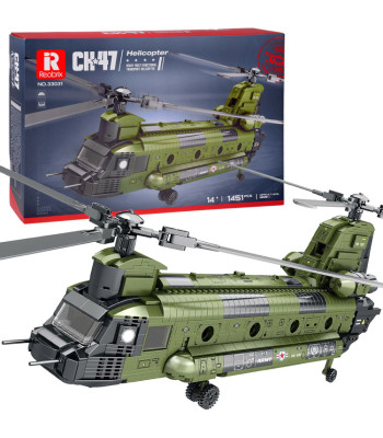 Reobrix Licencijuoti Statybiniai Blokeliai Sraigtasparnis CH-47 Chinook 1458 vnt.