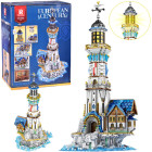Reobrix licencijuotų kaladėlių viduramžių švyturys ZA5805 2966 elementai 34,5 × 42,5 × 74,5 cm