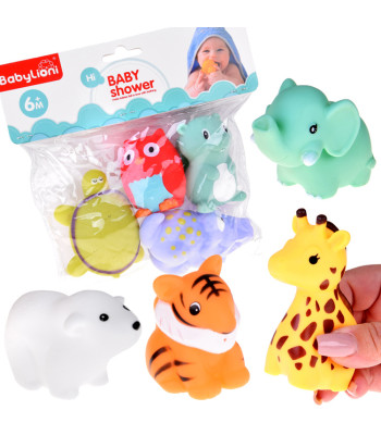 Guminiai vonios žaisliukai - 4 gyvūnų rinkinys