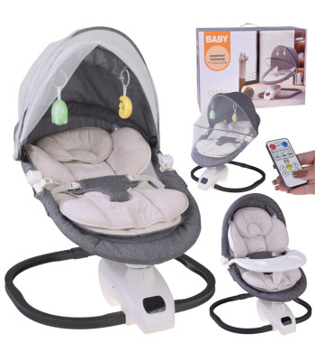 Ležimėlis Sūpuoklė Kėdutė 3in1 su Tinklu Nuo Vabzdžių Kūdikiams + Nuotolinio Valdymo Pultelis ZA5822