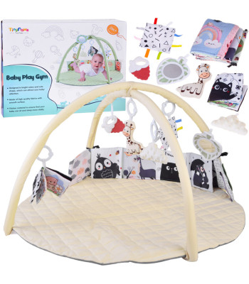 Edukacinė žaidimų kilimėlis su lankeliu ir žaislais