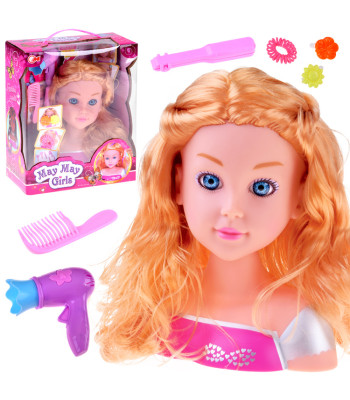 Lėlės galva šukavimui su priedais