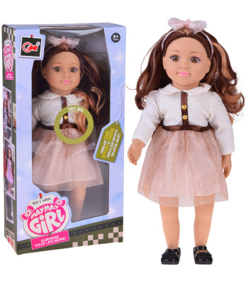 Stilinga lėlė 48 cm su ilgais rudais plaukais – žavinga stilizacija ZA5842